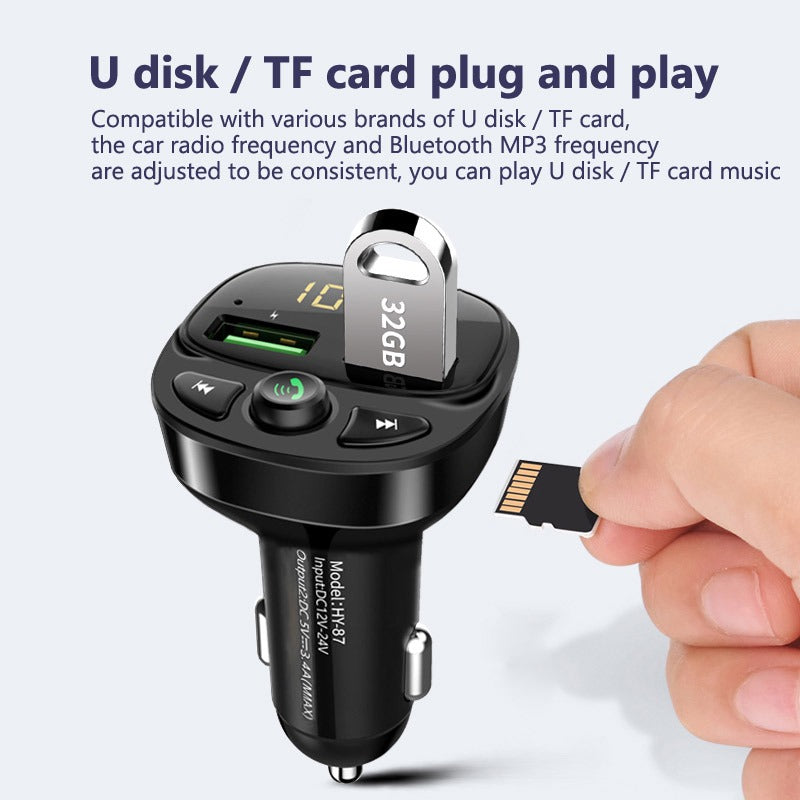 Car FM Transmitter Bluetooth 5.0 Dual USB Charger