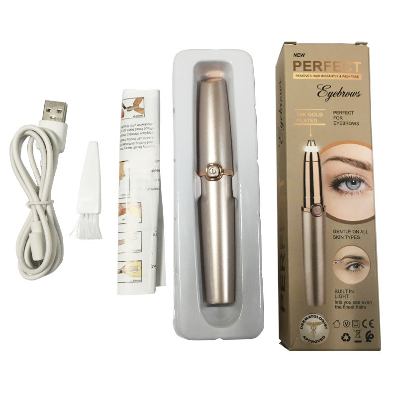 Electric Eyebrow Trimmer Finishing Touch Flawless Brows Hair Remover LED Light