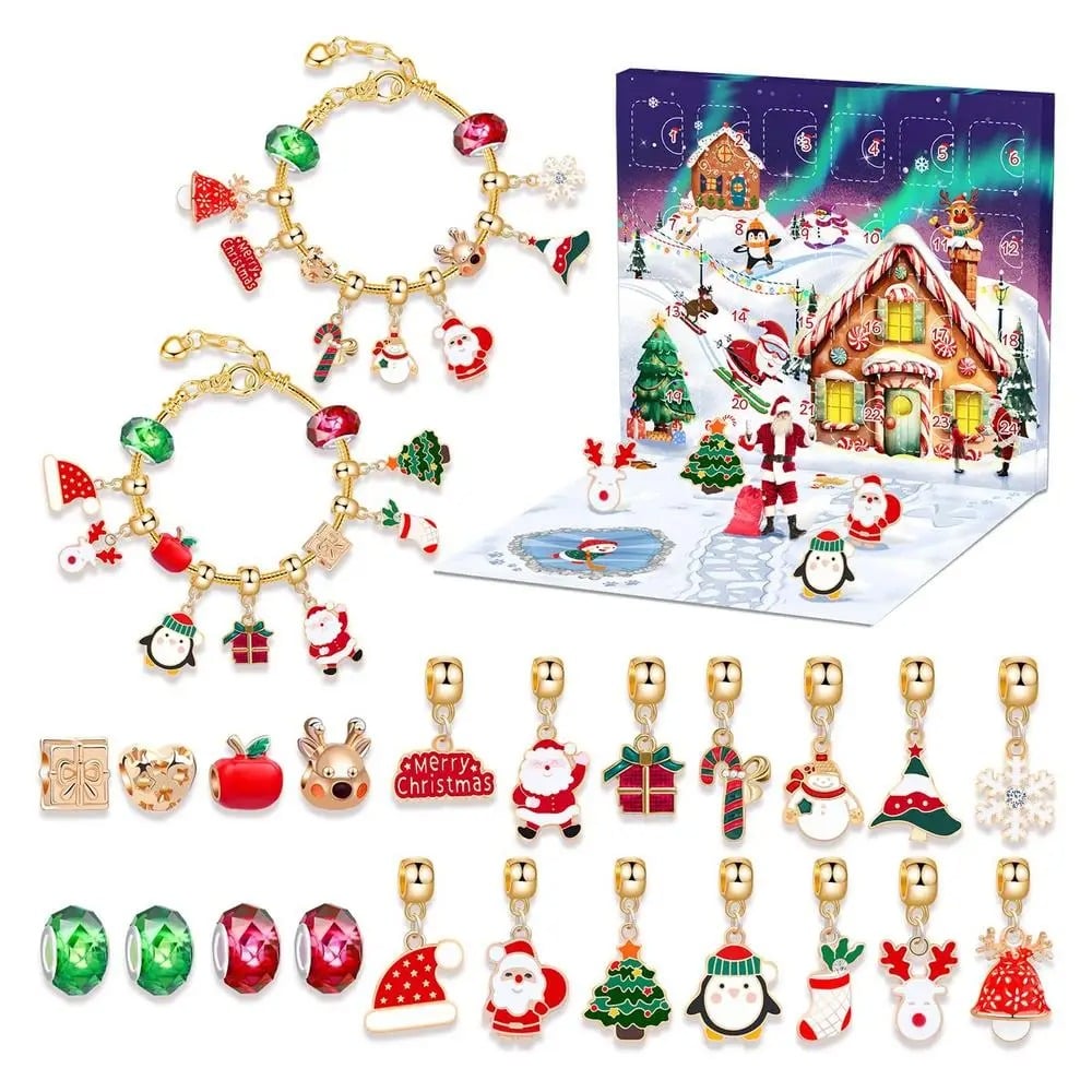 DIY 24 Days Christmas Countdown Calendar Bracelets Set