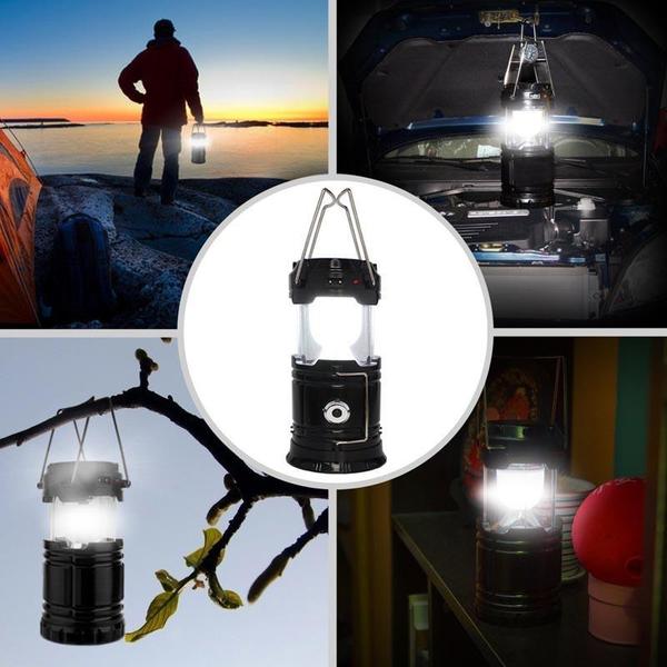 Solarbetriebene LED-Campinglaterne – perfekt zum Wandern, Camping, für Notfälle 