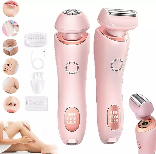 2 in 1 Electric Women Shaver Hair Arm Leg Bikini Face Remover Lady Razor Trimmer