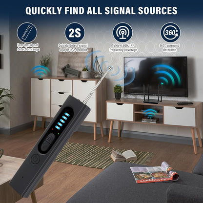 High Sensitivity Anti Spy RF Signal Scanner Hidden Camera Detector