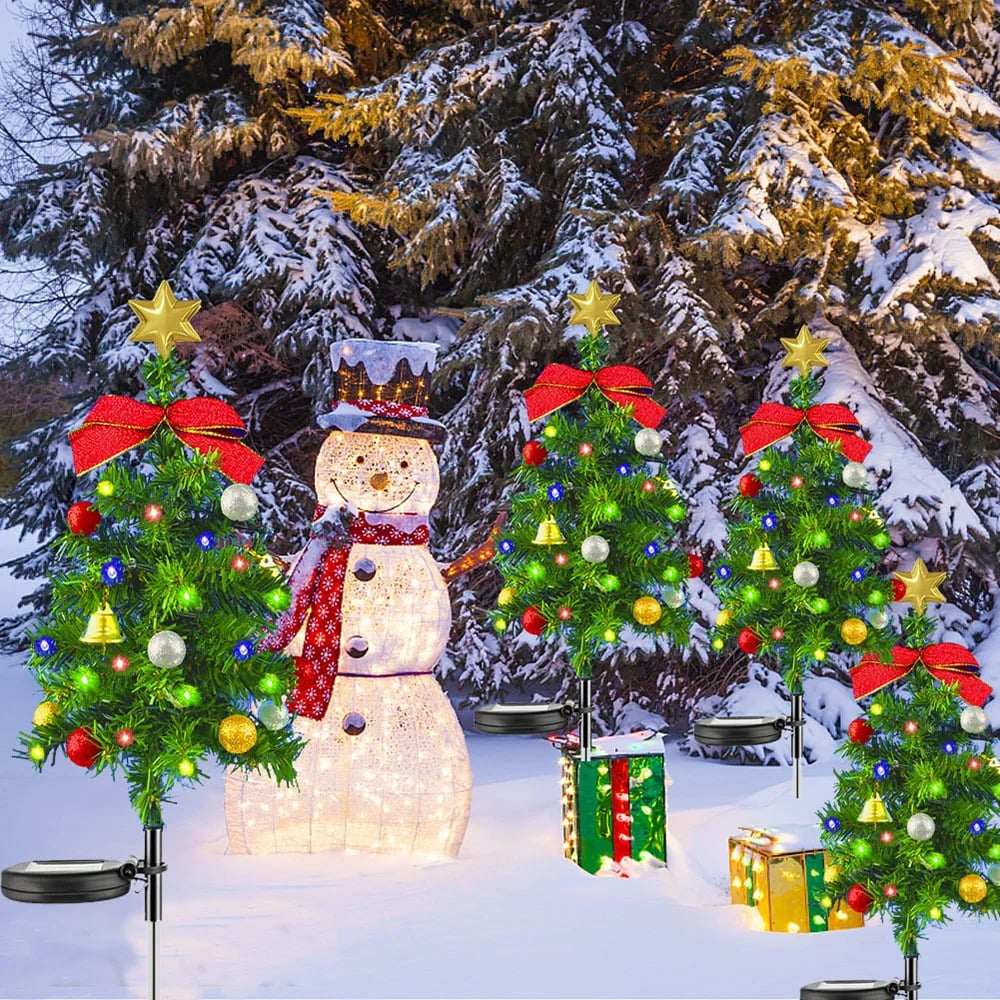 Solar Garden Lights Christmas Tree Outdoor Pathway Yard Patio Lights Decorations