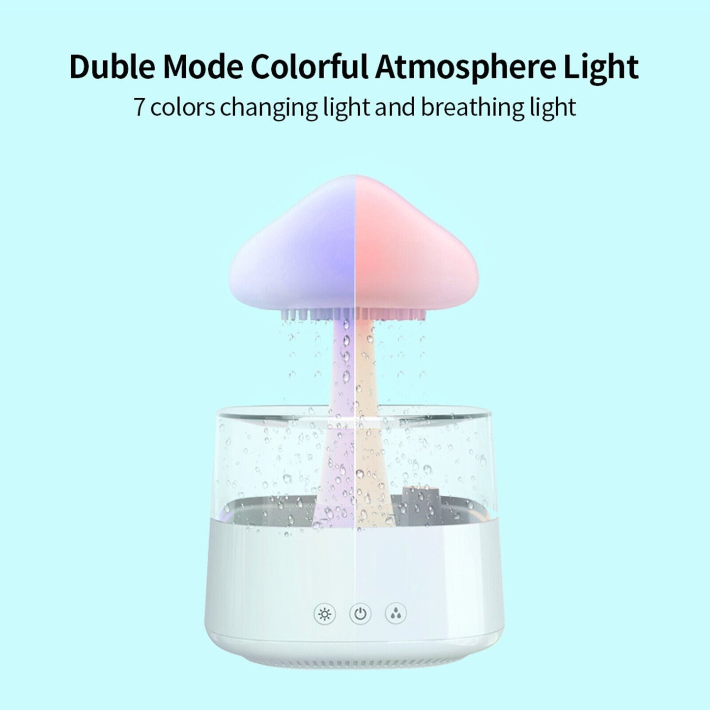 Humidificateur nuage de pluie, veilleuse, diffuseur d'huiles essentielles d'aromathérapie