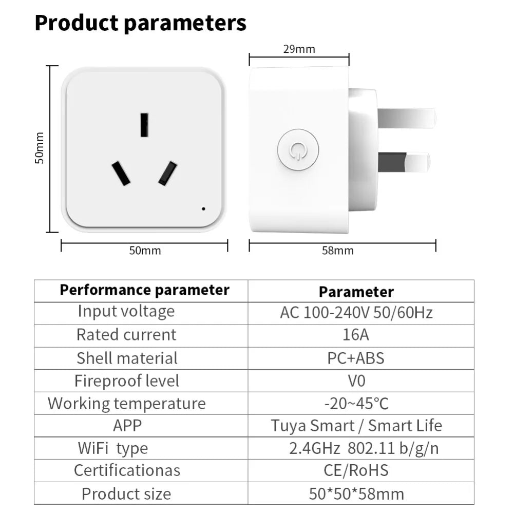 WiFi Smart Plug Socket Outlet APP Control Works with Alexa & Google