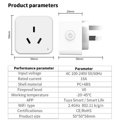 Prise de courant intelligente WiFi avec contrôle par application, fonctionne avec Alexa et Google