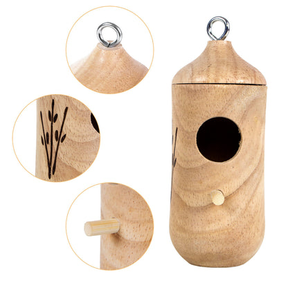 Humming Bird Houses for Outside Hanging,Wooden Hummingbird Nest for Garden