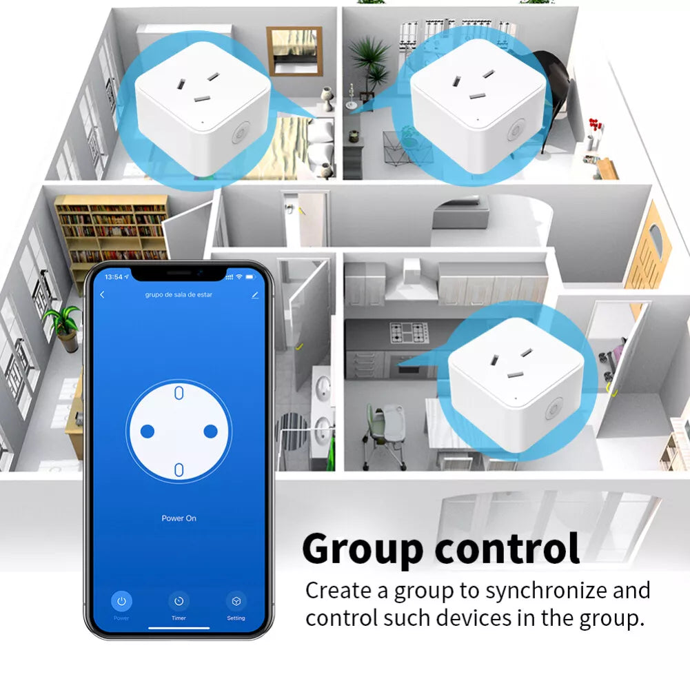 WiFi Smart Plug-Steckdose mit APP-Steuerung, funktioniert mit Alexa und Google