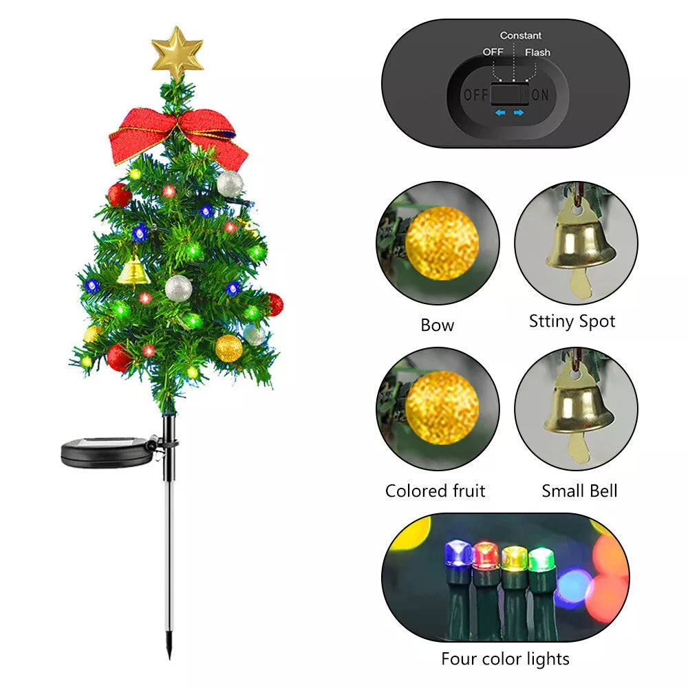 Solar Garden Lights Christmas Tree Outdoor Pathway Yard Patio Lights Decorations