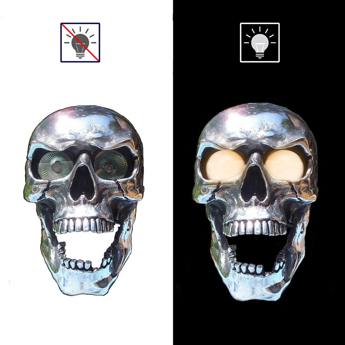 Motorbike LED Skull Headlight Lamp 12v Retro Head Light Custom Front Head Light