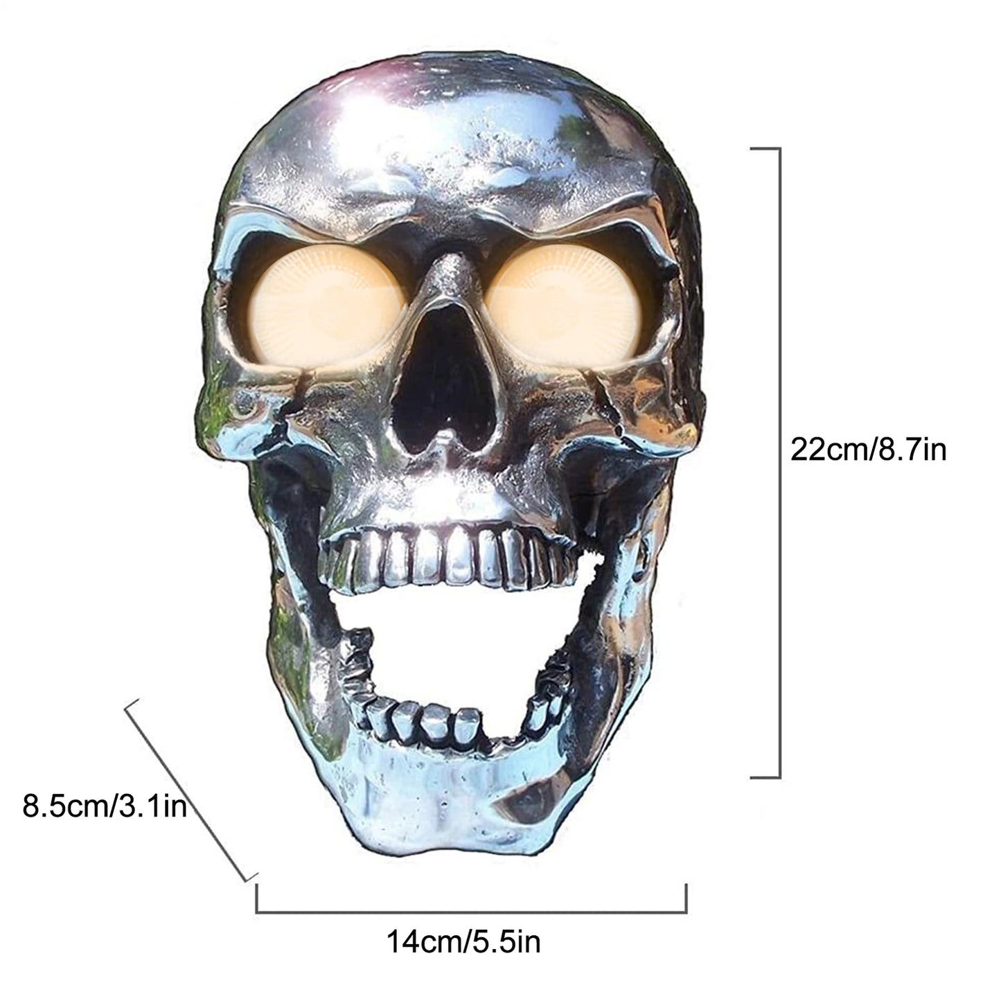 Motorbike LED Skull Headlight Lamp 12v Retro Head Light Custom Front Head Light