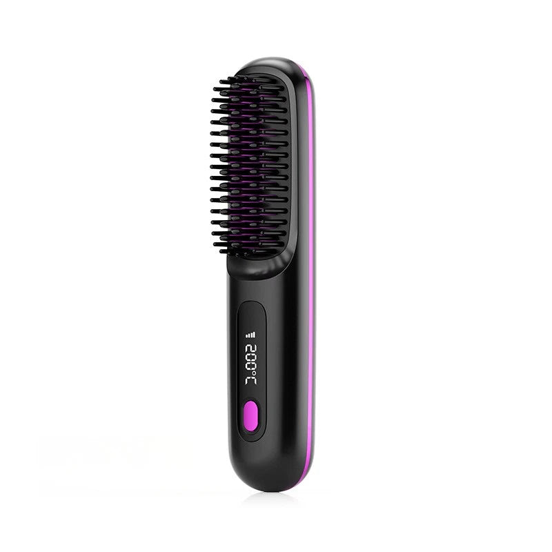 Portable Hair Straightener Brush AntiScald Hair Cordless Hair Straightener Brush