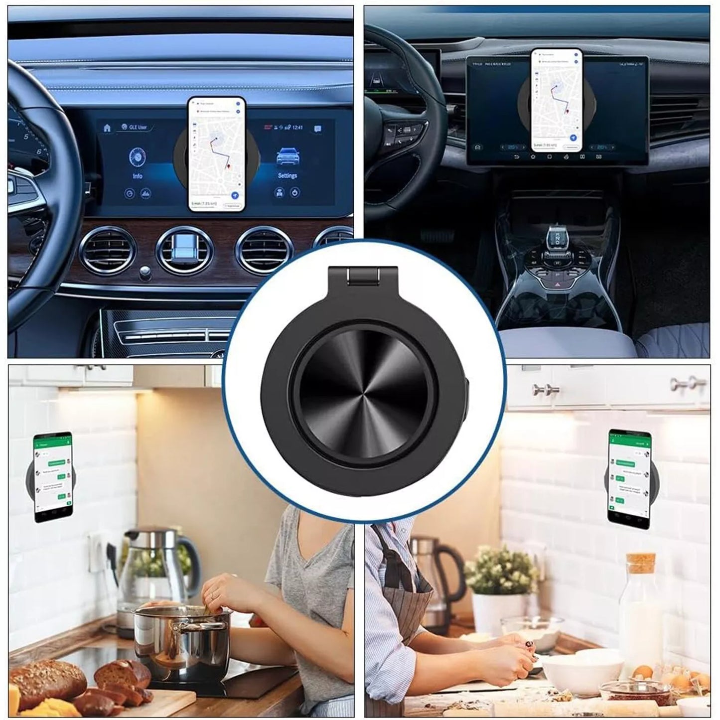 360 Degree Rotating Electric Suction Magnetic Car Phone Holder