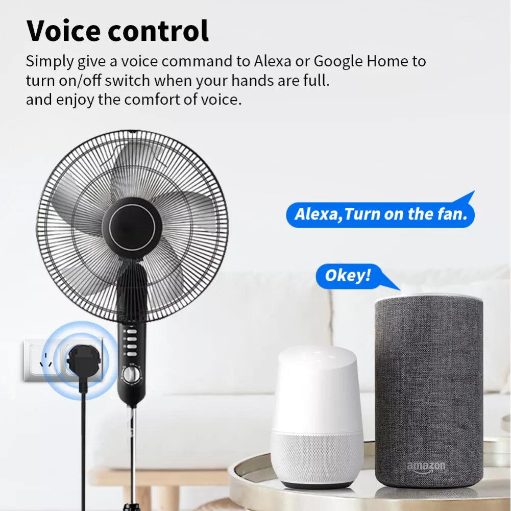 Prise de courant intelligente WiFi avec contrôle par application, fonctionne avec Alexa et Google