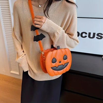 Halloween crossbody pumpkin bag  - Cute Funny Halloween Shoulder Bag