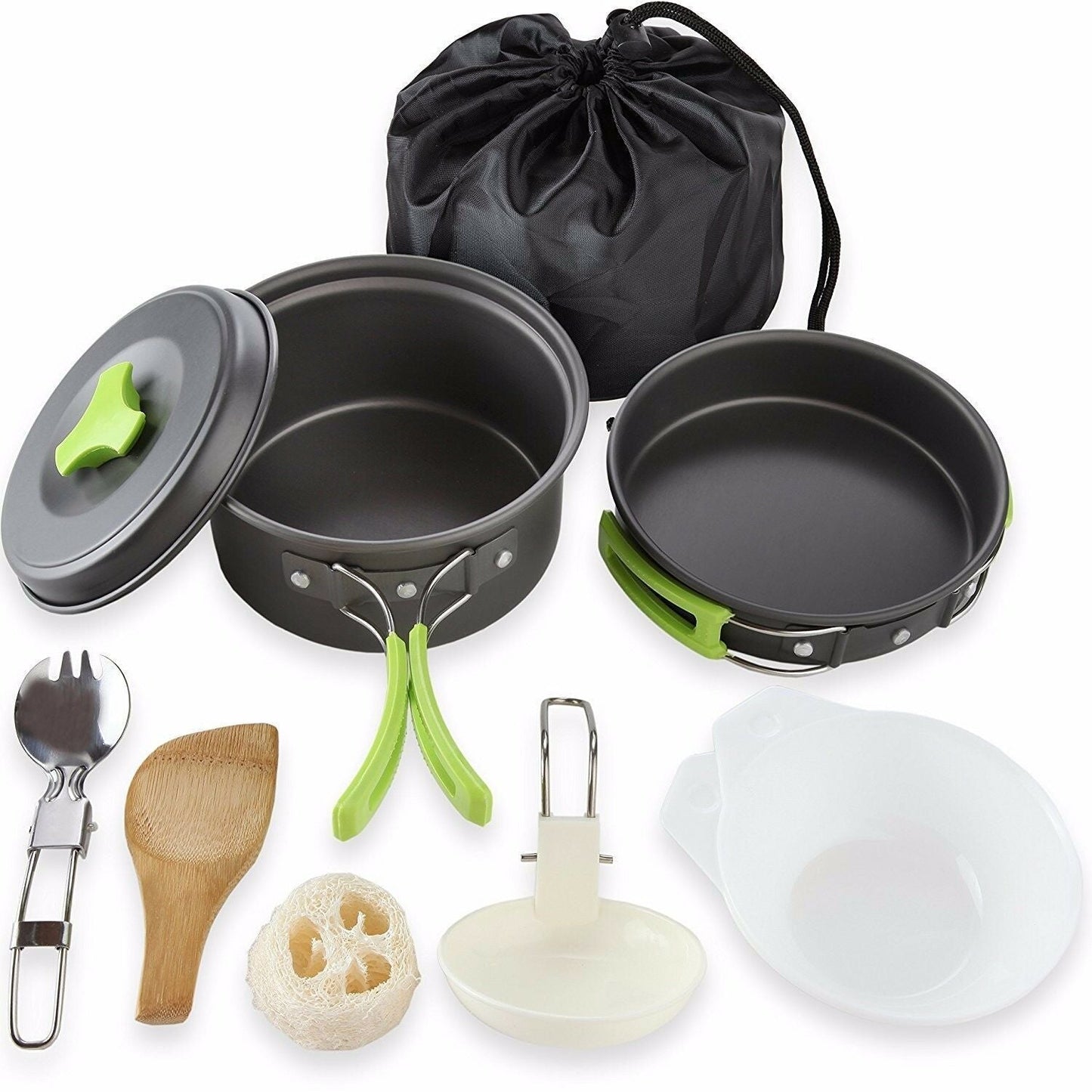 Camping Cookware Mess Kit Backpacking Gear & Hiking Outdoors Bug Out Bag Cooking