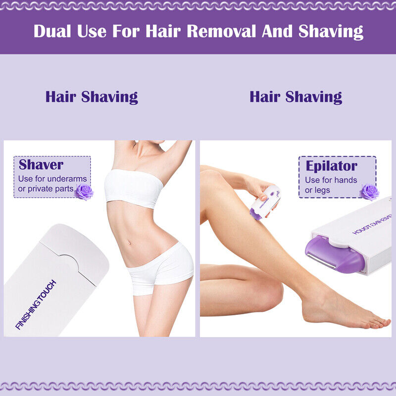 2-in-1 Epilator Women Painless Touch Facial Body Hair Removal Depilator Shaver