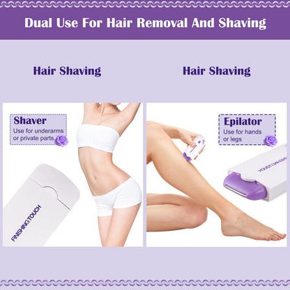 2-in-1 Epilator Women Painless Touch Facial Body Hair Removal Depilator Shaver