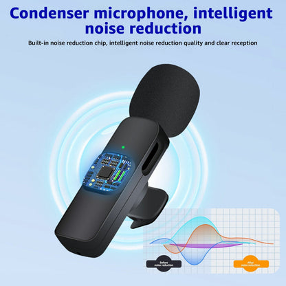 Professional Wireless Lavalier Microphone for Android & iphone Video Vlog Mic