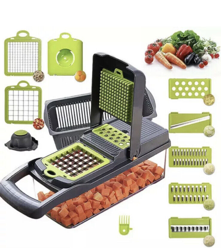 14-In-1 Gemüse Obst Chopper Cutter Lebensmittel Zwiebel Veggie Dicer Slicer Küche 