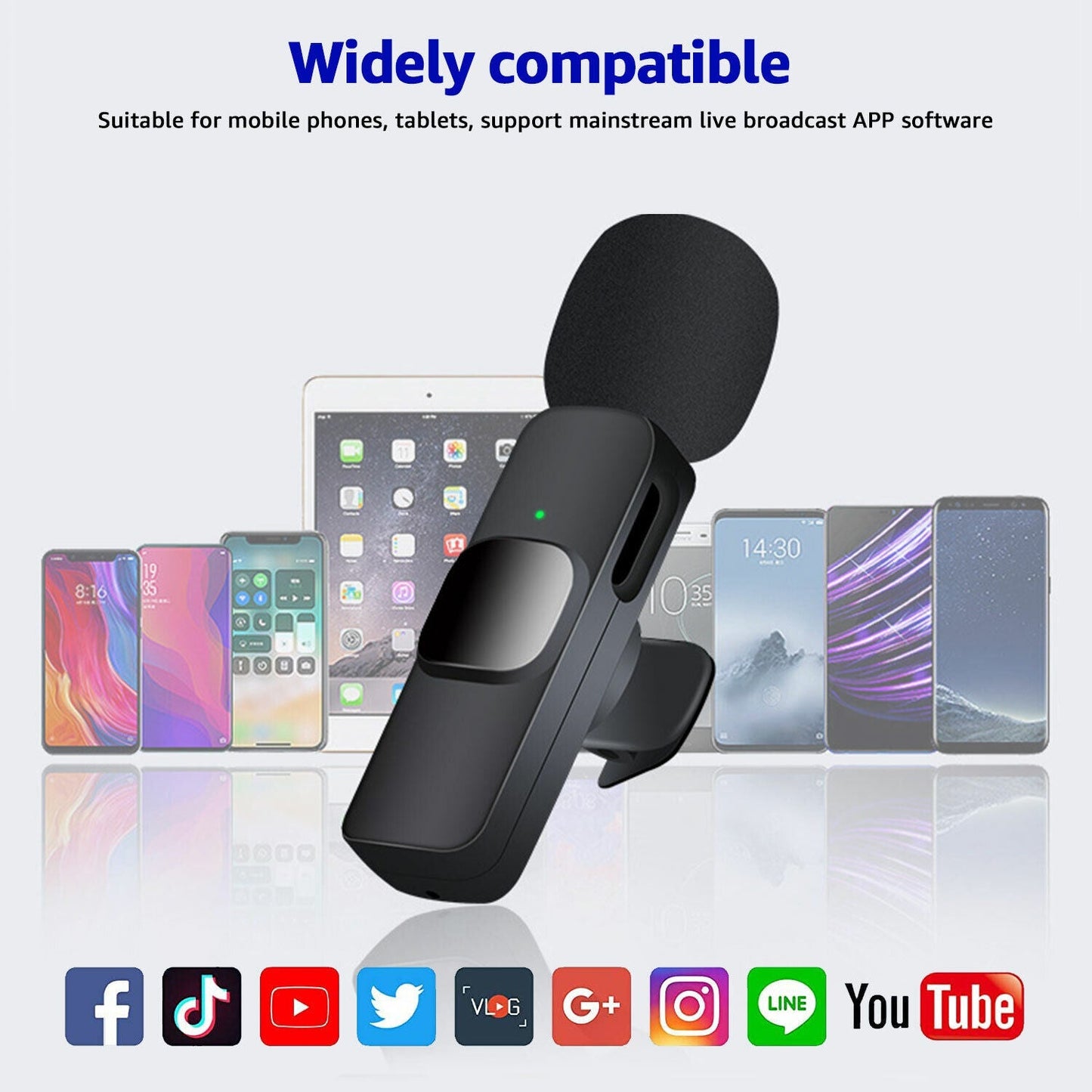 Professional Wireless Lavalier Microphone for Android & iphone Video Vlog Mic