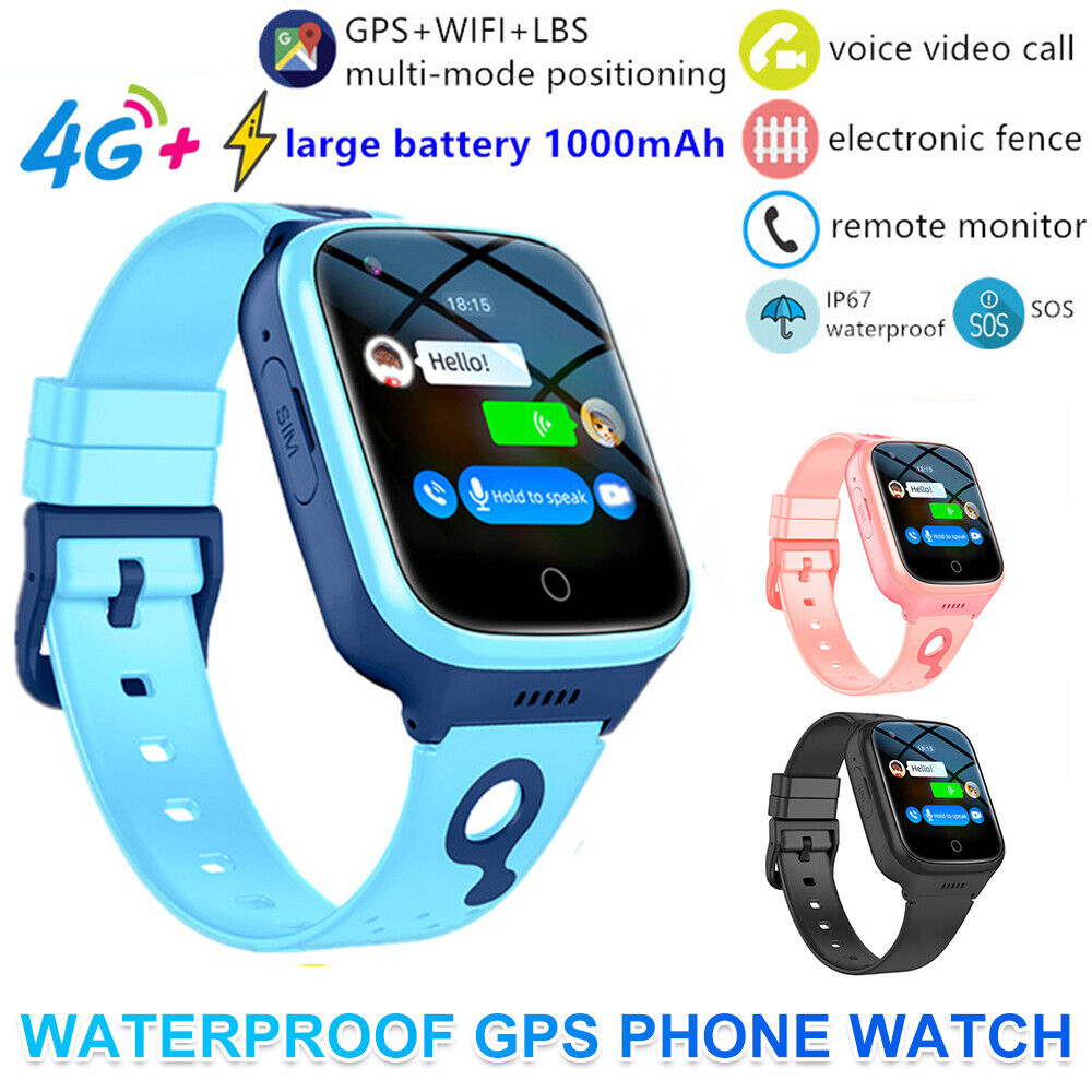 4G Kinder Smart Watch Telefon 1000mAh Wasserdicht Wifi Videoanruf SOS GPS LBS Tracker 