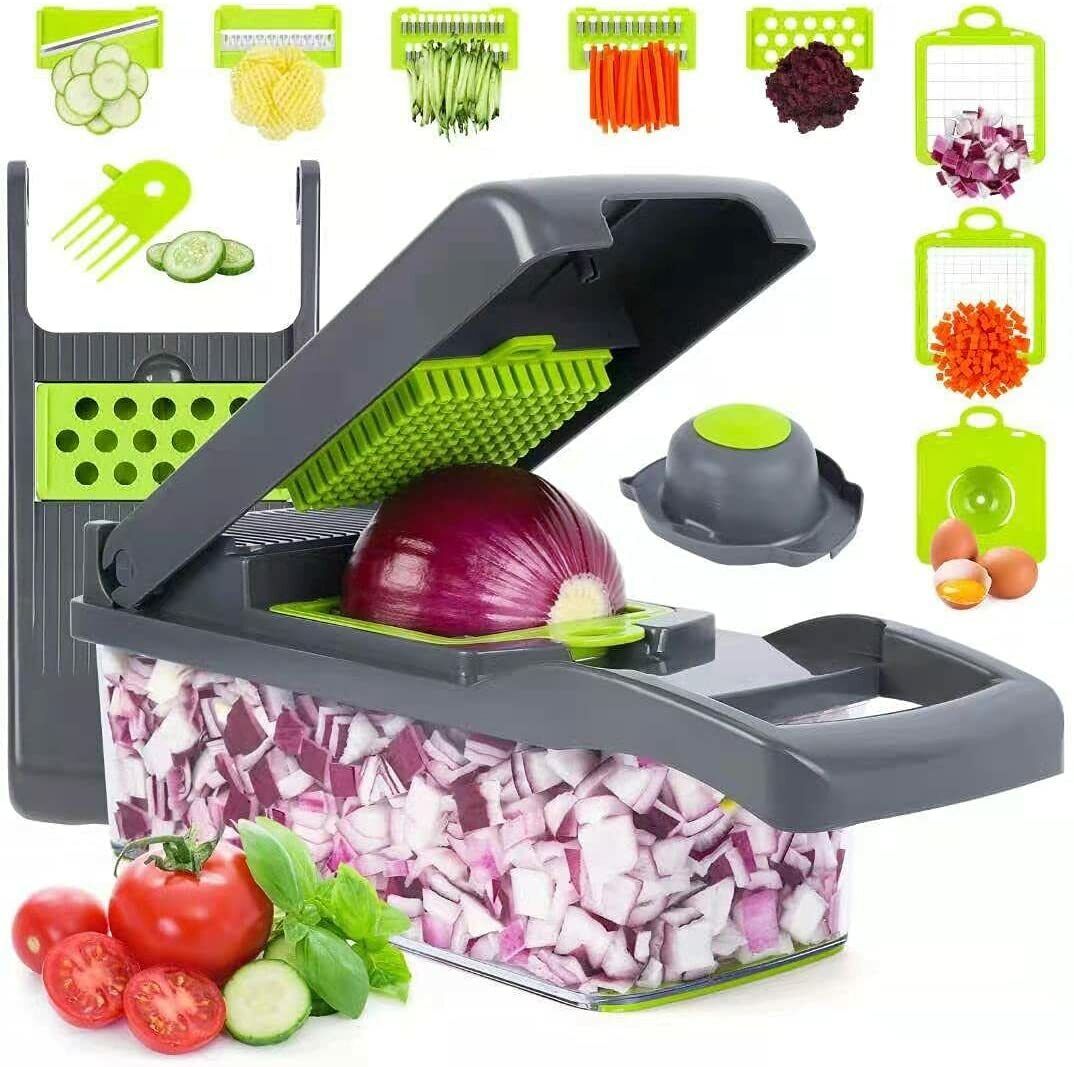 14-In-1 Gemüse Obst Chopper Cutter Lebensmittel Zwiebel Veggie Dicer Slicer Küche 