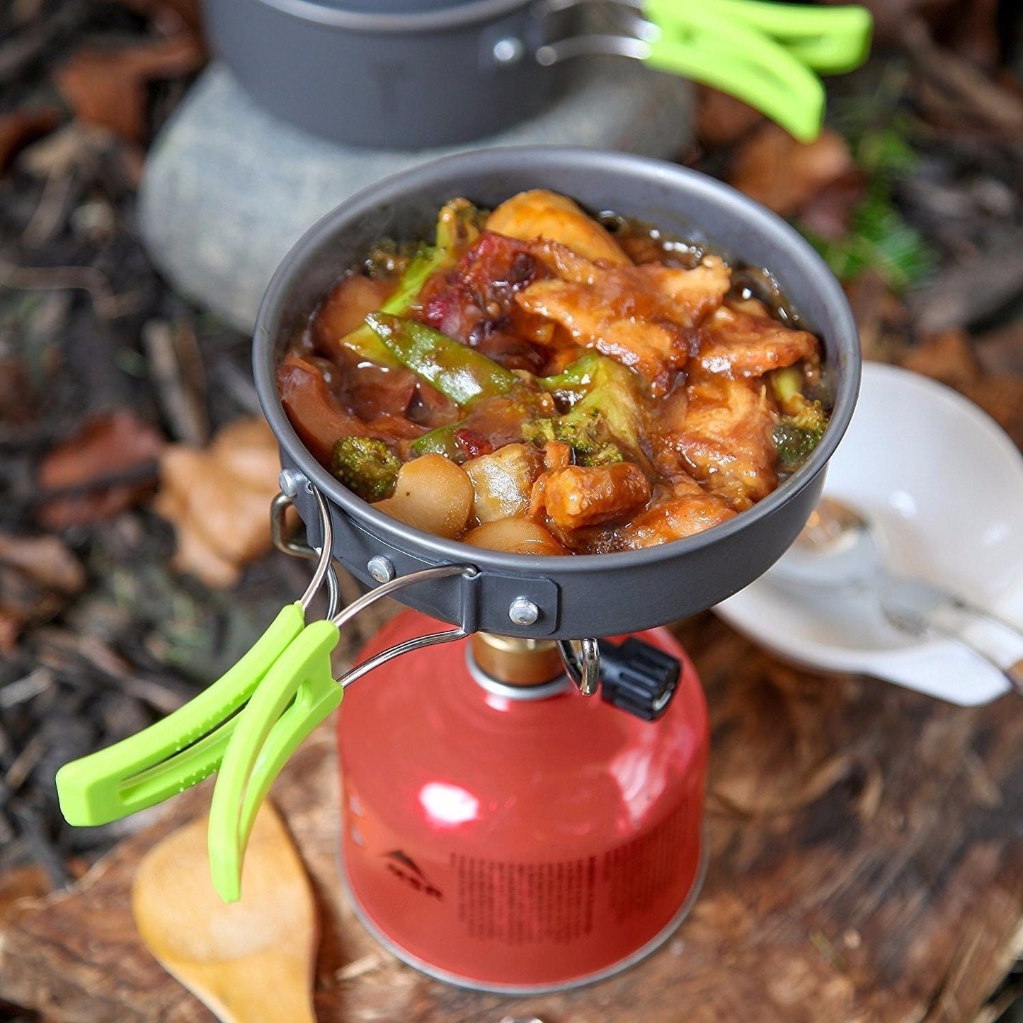 Camping Cookware Mess Kit Backpacking Gear & Hiking Outdoors Bug Out Bag Cooking