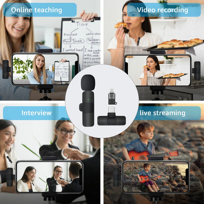Professionelles drahtloses Lavaliermikrofon für Android und iPhone, Video-Vlog-Mikrofon