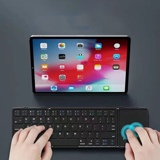 Clavier Bluetooth sans fil pliable avec pavé tactile pour téléphone Windows, Android et IOS