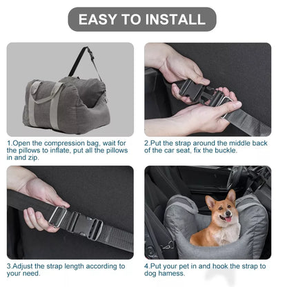 Car Seat for Small Dog/Cat Detachable&Washable Dog Car Booster Seat Carrier Bed