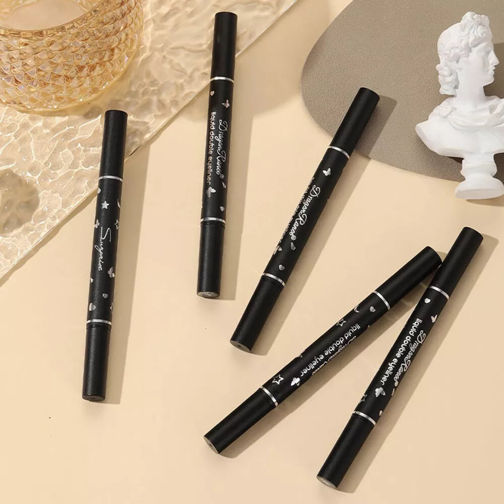 2 In 1 Liquid Waterproof Eyeliner Stamp Pen Eye Makeup Kit