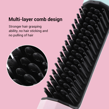 Frizz Wand 2 in 1 Hair Straightener Brush Comb Straightener Hair Curler Comb Styling Tools