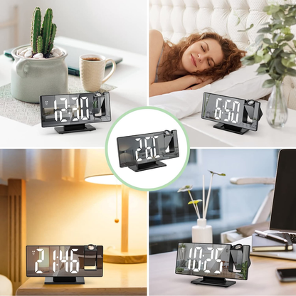 Mirror Projection Alarm Clock Bedroom Ceiling Projection Digital Clock