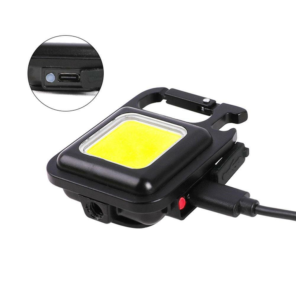 Mini COB Arbeitsleuchte Wiederaufladbare LED Taschenlampe Schlüsselanhänger Tragbarer Flaschenöffner