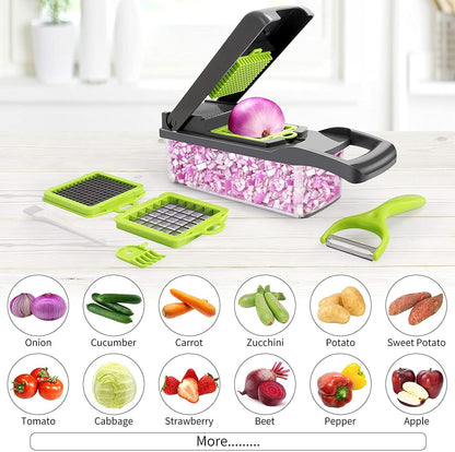 14-In-1 Gemüse Obst Chopper Cutter Lebensmittel Zwiebel Veggie Dicer Slicer Küche 