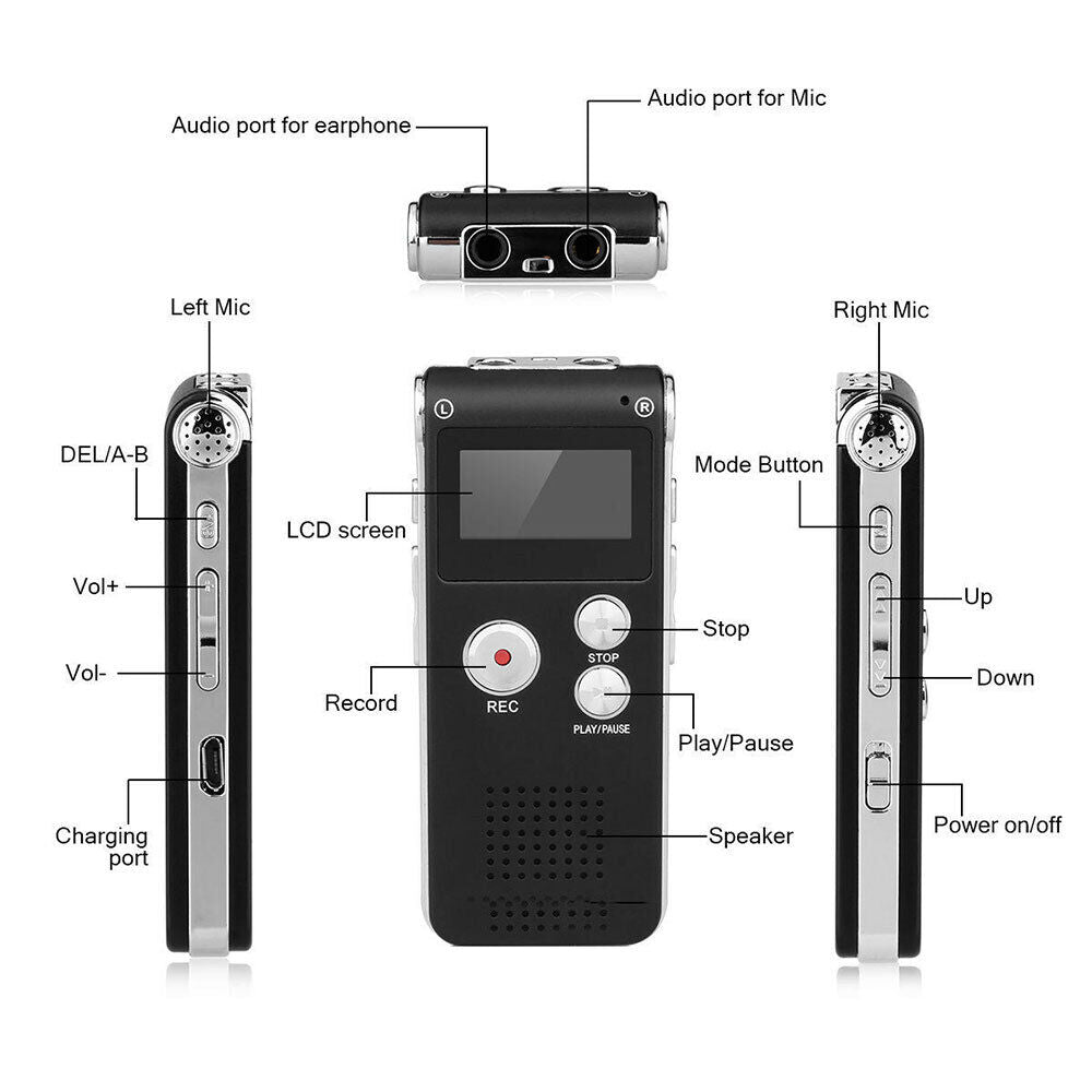 Enregistreur vocal numérique, mini dictaphone, enregistreur sonore