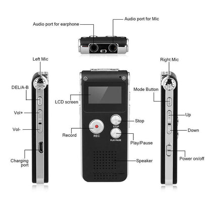 Digital Voice Recorder Mini Dictaphone Audio Sound Recorder