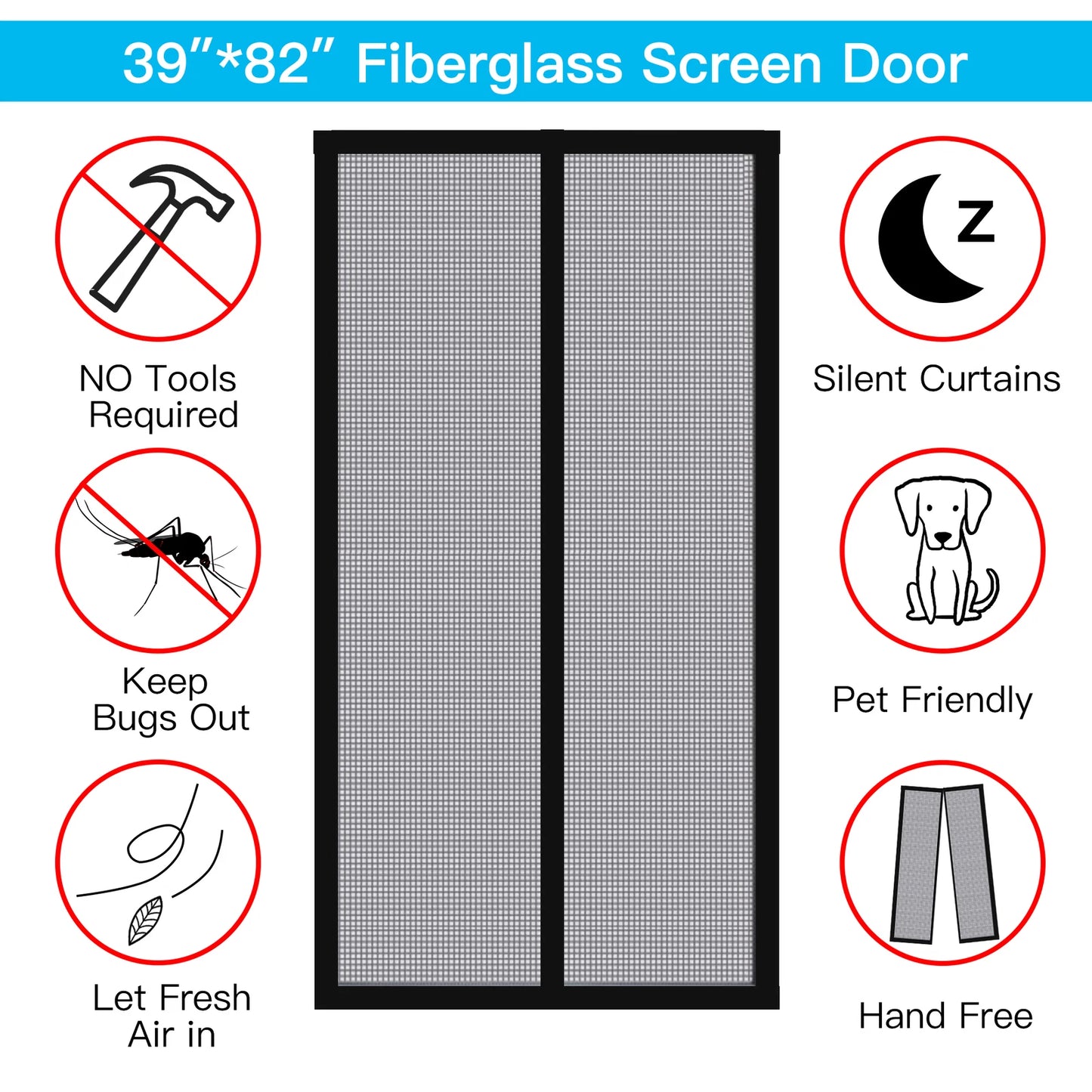 Anti Mosquito Self Closing Mesh Screen Anti Bugs Fly Curtain