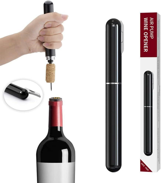 Effortless Air Pressure Wine Bottle Opener with Foil Knife Easy & Cork-Friendly