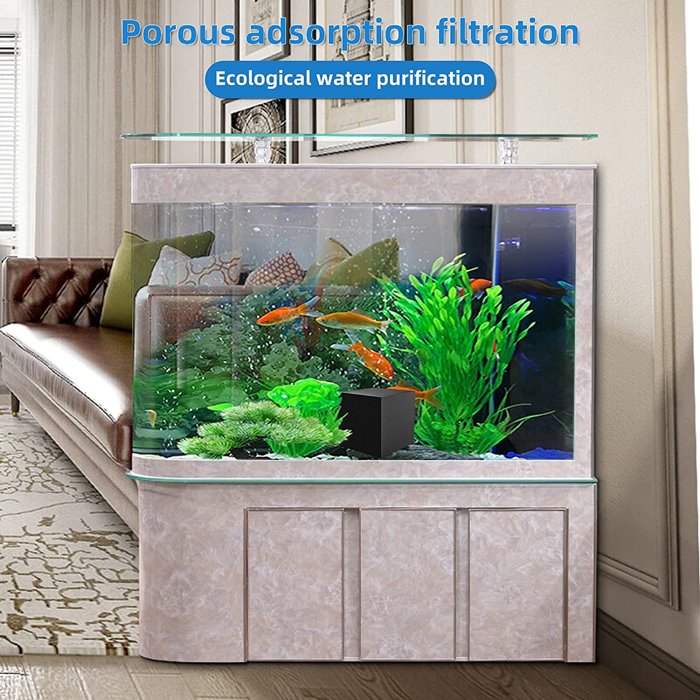 Eco-Aquarium Water Purifier Cube Water Clean Filter Activated Carbon Tool Block