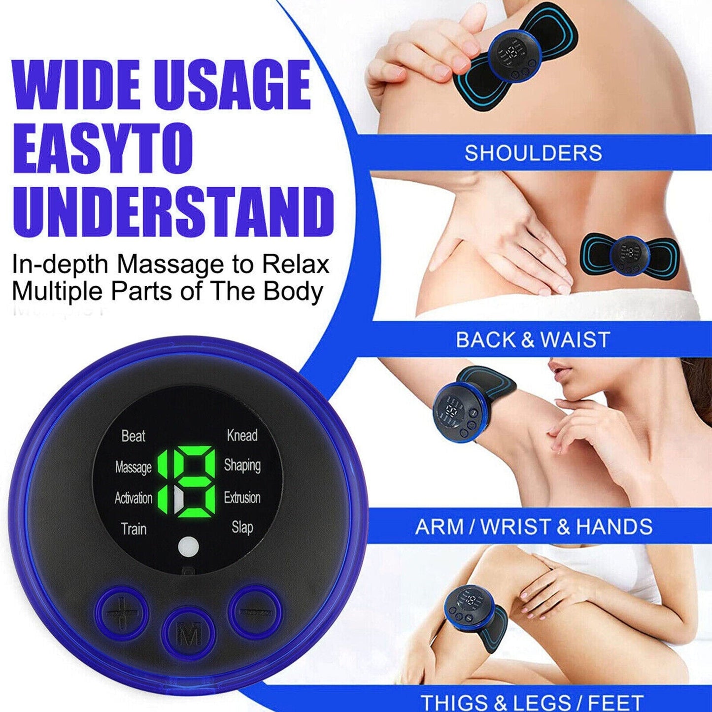 Mini masseur électrique portatif EMS pour le cou et le dos, Patch de Massage Cervical, stimulateur