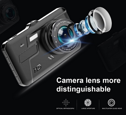 Dash Cam 4 Inch LCD Car DVR Driving Recorder Dual Lens Camera 1080P Vehicle Video
