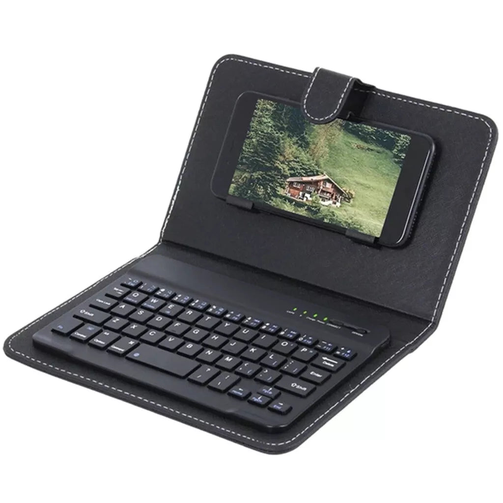 Mini-tragbare Leder-drahtlose Bluetooth-Tastatur für iPhone Android Smartphone