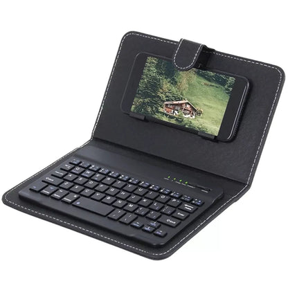 Mini Portable Leather Wireless Bluetooth Keyboard for iPhone Android Smartphone