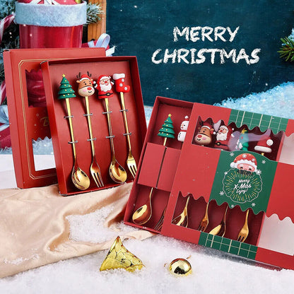 Elegant Christmas Cutlery Set Ideal for Hosting Gift Giving and Celebrating