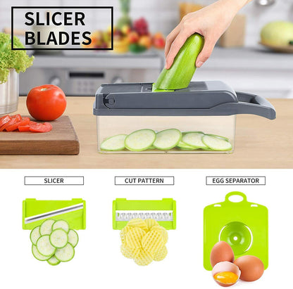 14-In-1 Gemüse Obst Chopper Cutter Lebensmittel Zwiebel Veggie Dicer Slicer Küche 