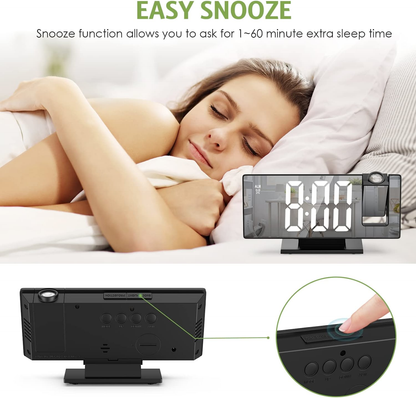 Mirror Projection Alarm Clock Bedroom Ceiling Projection Digital Clock