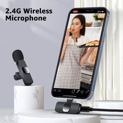 Professional Wireless Lavalier Microphone for Android & iphone Video Vlog Mic