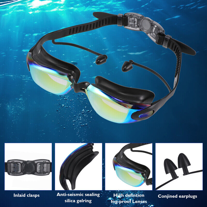 Adult Swim Goggles HD Clear Vision Anti-Fog Anti UV Protection Swimming Glasses